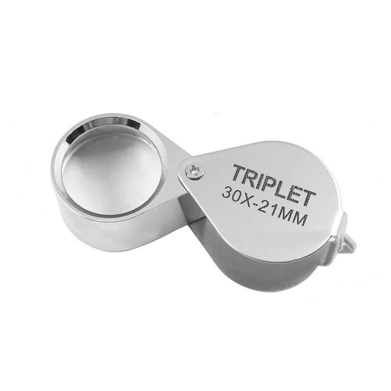 LHX Mini Folding 30x Magnifier, 21mm Jewelers Eye Magnifying Glass, Portable Handheld Tool, Ideal for Inspecting Tiny Objects, Gems, Diamonds, Great Gift for Kids - Image 1